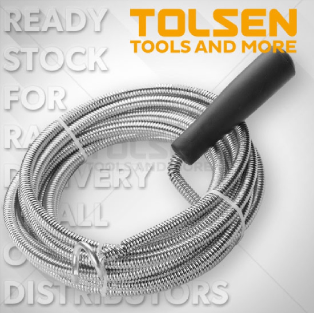 GUAYA DESTAPACAÑERIA 5 MTS ACERO GALVANIZADO CON GANCHO " S " C/ MANGO PVC REF. 50101 MARCA TOLSEN