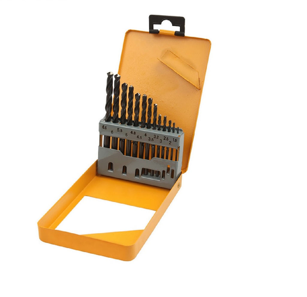 JUEGO MECHAS-BROCA 13 PZS DE 1 A 6.5 MM ANGULO 180° REF: 75100 MARCA TOLSEN