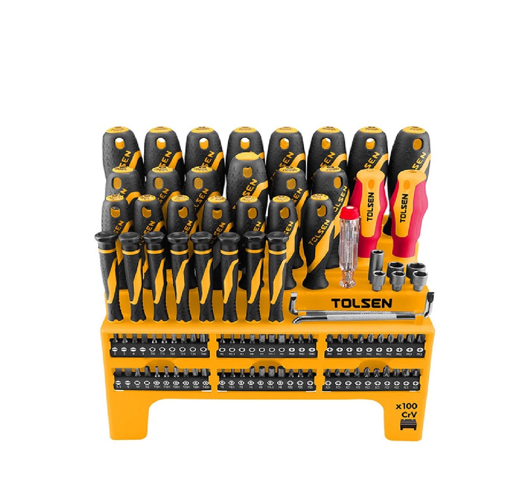 JUEGO DE 19 PIEZAS DESTORNILLADORES (SL 0.50 - 1.20, PH0-PH1-PH2, T10-15-20 )REF: 20183 MARCA TOLSEN