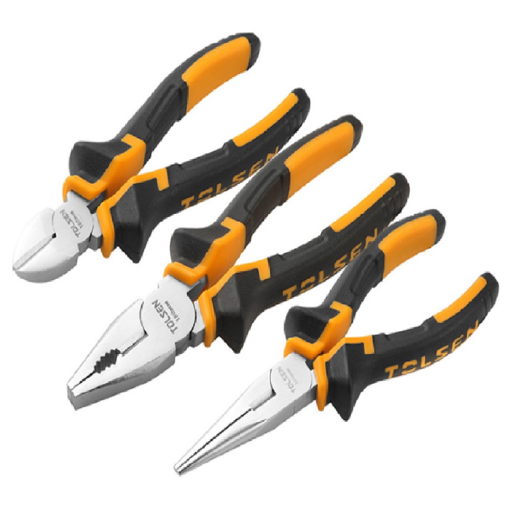 JUEGO DE ALICATES 3 PZAS ( UNIV. 7"+ DIAG 6"+ PUNTA LARGA 6" ) REF. 10400 MARCA TOLSEN