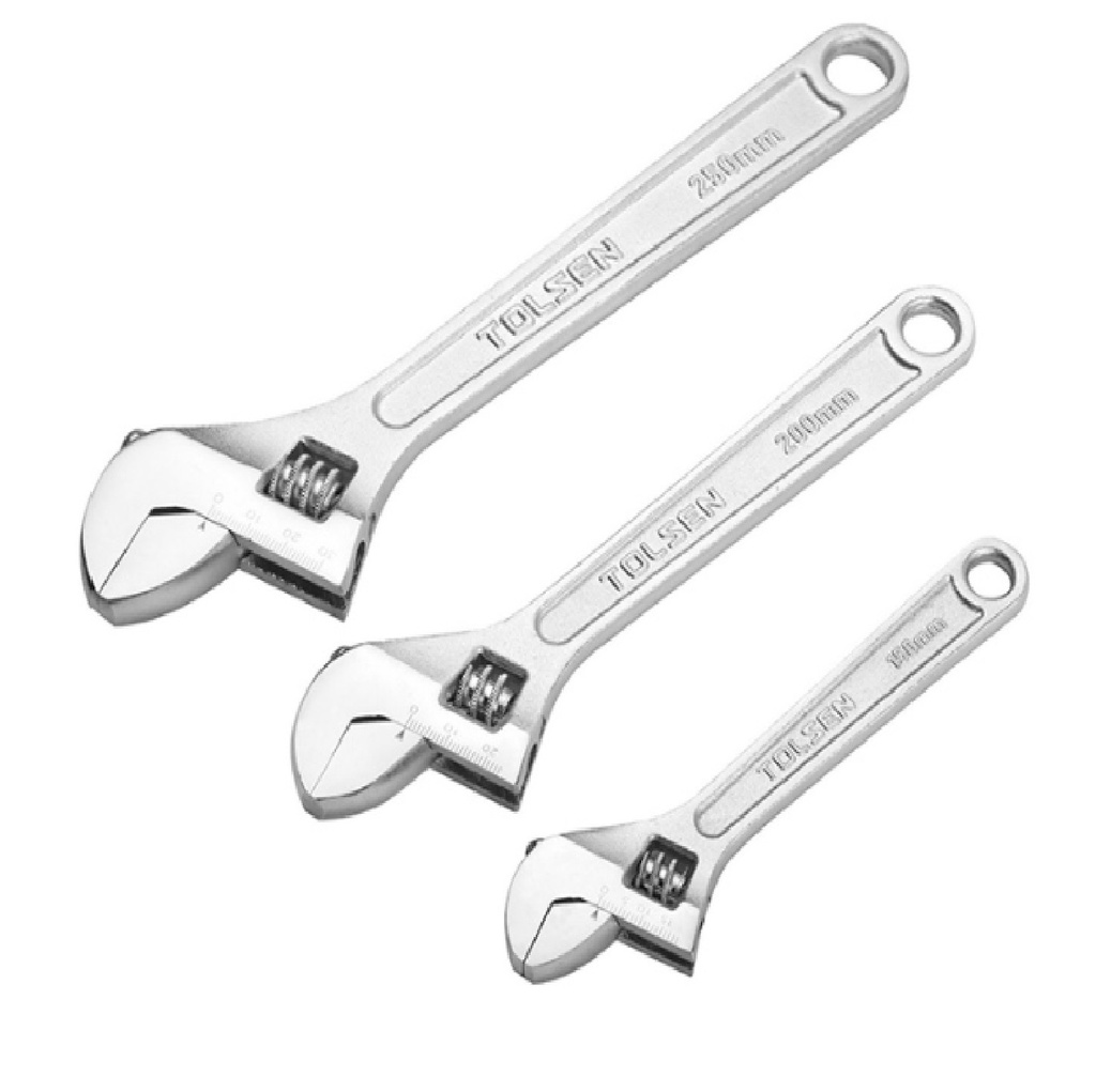 JUEGO DE LLAVES AJUSTABLES 3 PZAS 6", 8", 10" CROMADAS REF. 15007 MARCA TOLSEN