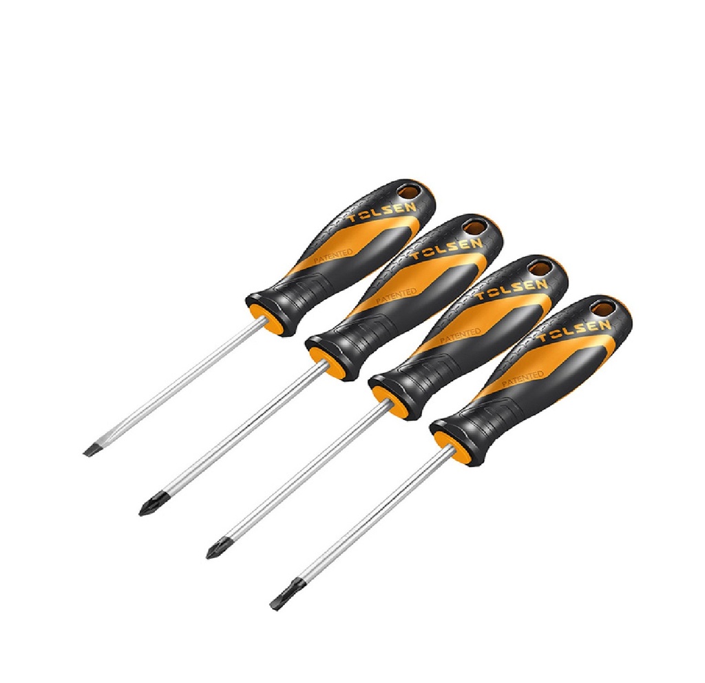 JUEGO TORNILLADORES 4 PZAS ( 6,5 X 100 - PZ1 X 100- PZ2 X 100, S2 X 100 ) REF: 20180 MARCA TOLSEN