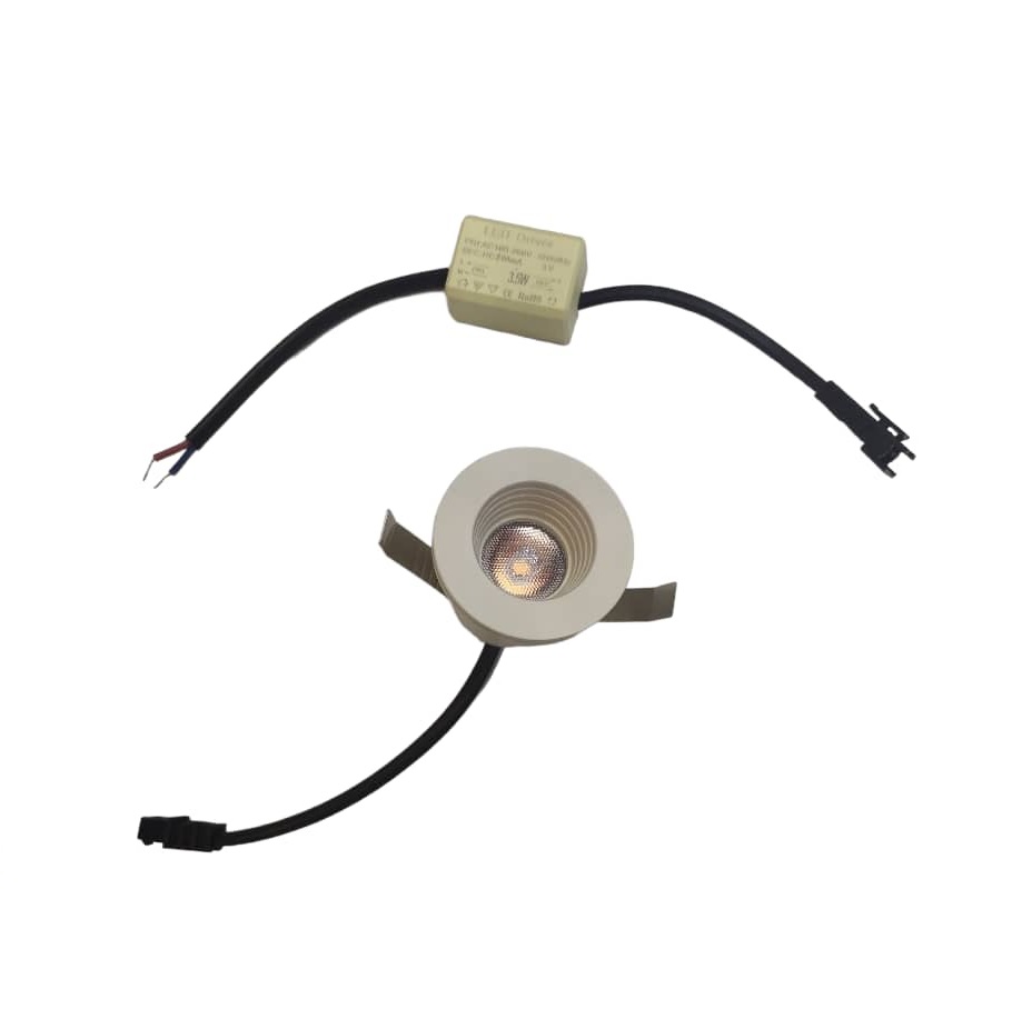 LAMPARA LED MINI SPOT LIGHT 3.5 W 3000 K BC 24° COLOR BLANCO REF. LUX.KB-S-SM01-W-BC-B MARCA LUXOLAR