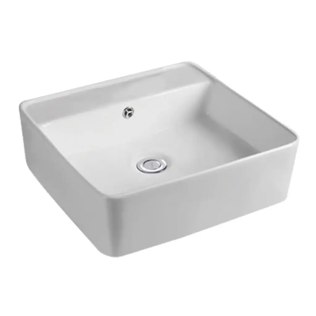 LAVAMANOS CUADRADO DE SOBREPONER 41 CM X 41 CM X 15 CM COLOR BLANCO REF.LAV-13 MARCA UNIQUE