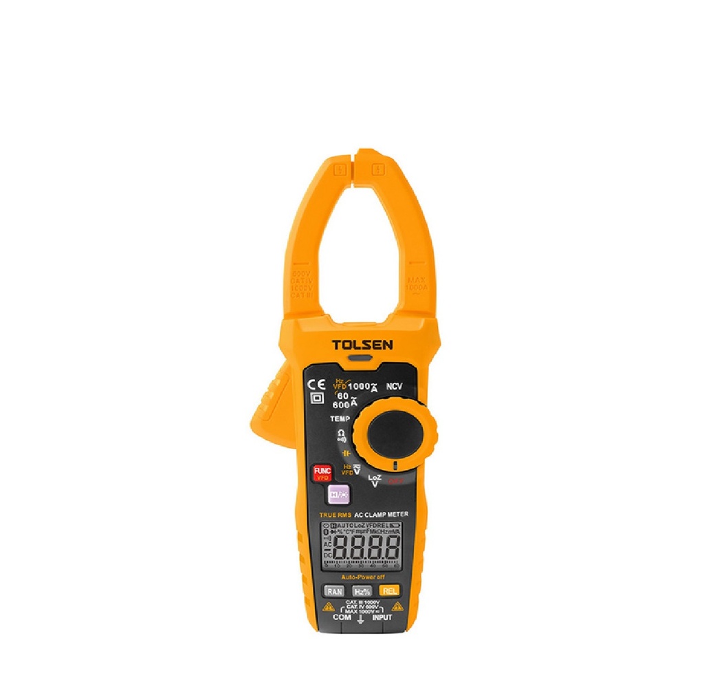 MULTIMETRO DE PINZA DIGITAL 210 X 75,6 X 30MM 6000 CUENTAS PANTALLA LCD REF: 38035 MARCA TOLSEN