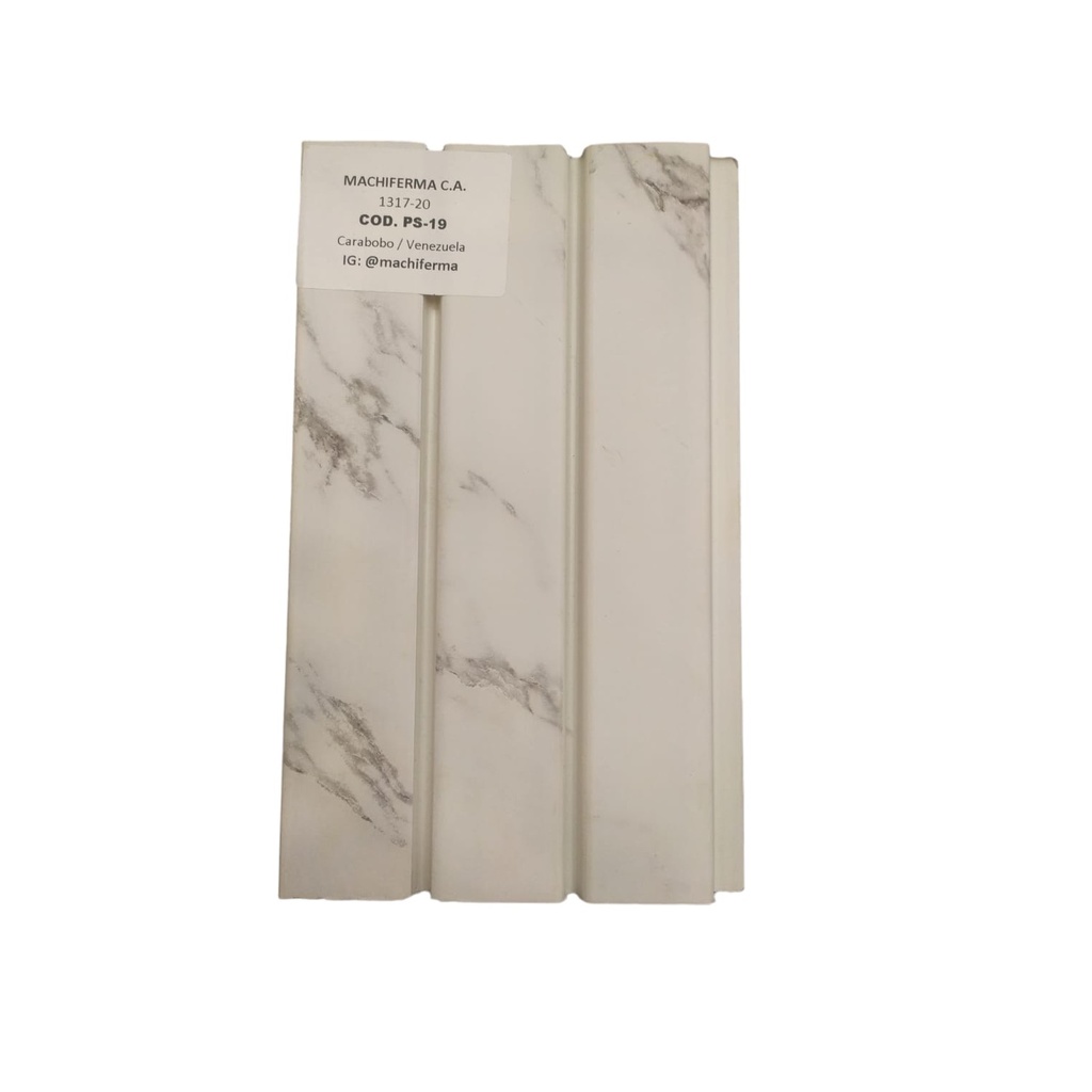 PANEL PARA PARED PS WALL PANEL INTERIOR 12 CM X 1,1 CM X 2,90 MTS BLANCO-MARMOLEADO GRIS MACHIFERMA