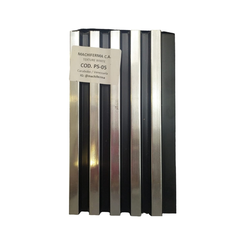 PANEL PARA PARED PS WALL PANEL INTERIOR 12CM X 1,1CM X 2,90 MT COLOR NEGRO - PLATEADO REF.HC-WIPS05