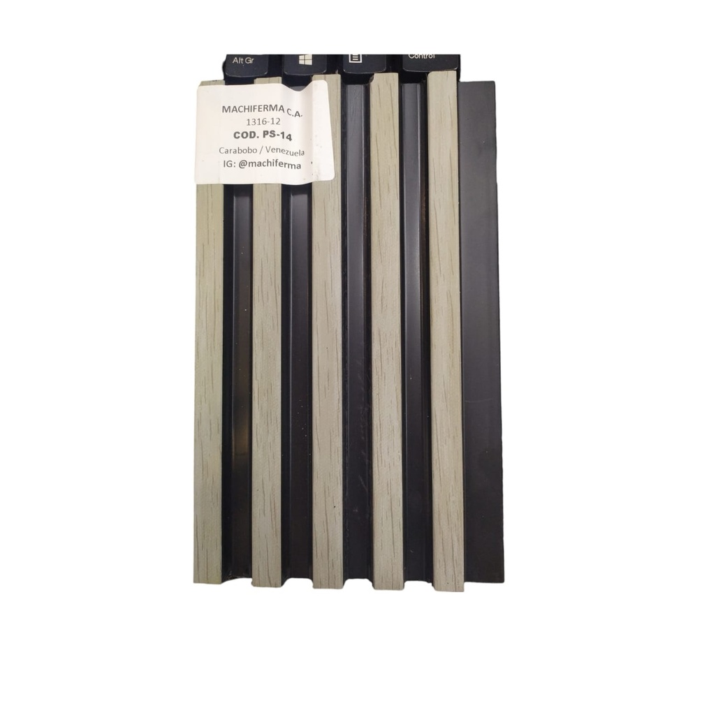 PANEL PARA PARED PS WALL PANEL INTERIOR 12 CM X 1,1 CM X 2,90 MTS NEGRO-GRIS MACHIFERMA