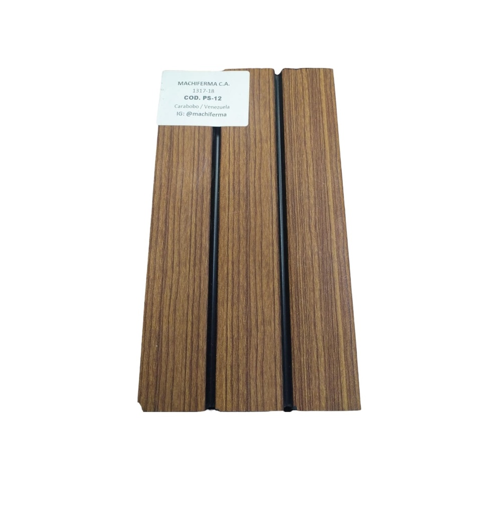 PANEL PARA PARED PS WALL PANEL INTERIOR 12 CM X 1,1 CM X 2,90 MTS NEGRO-MADERA MACHIFERMA