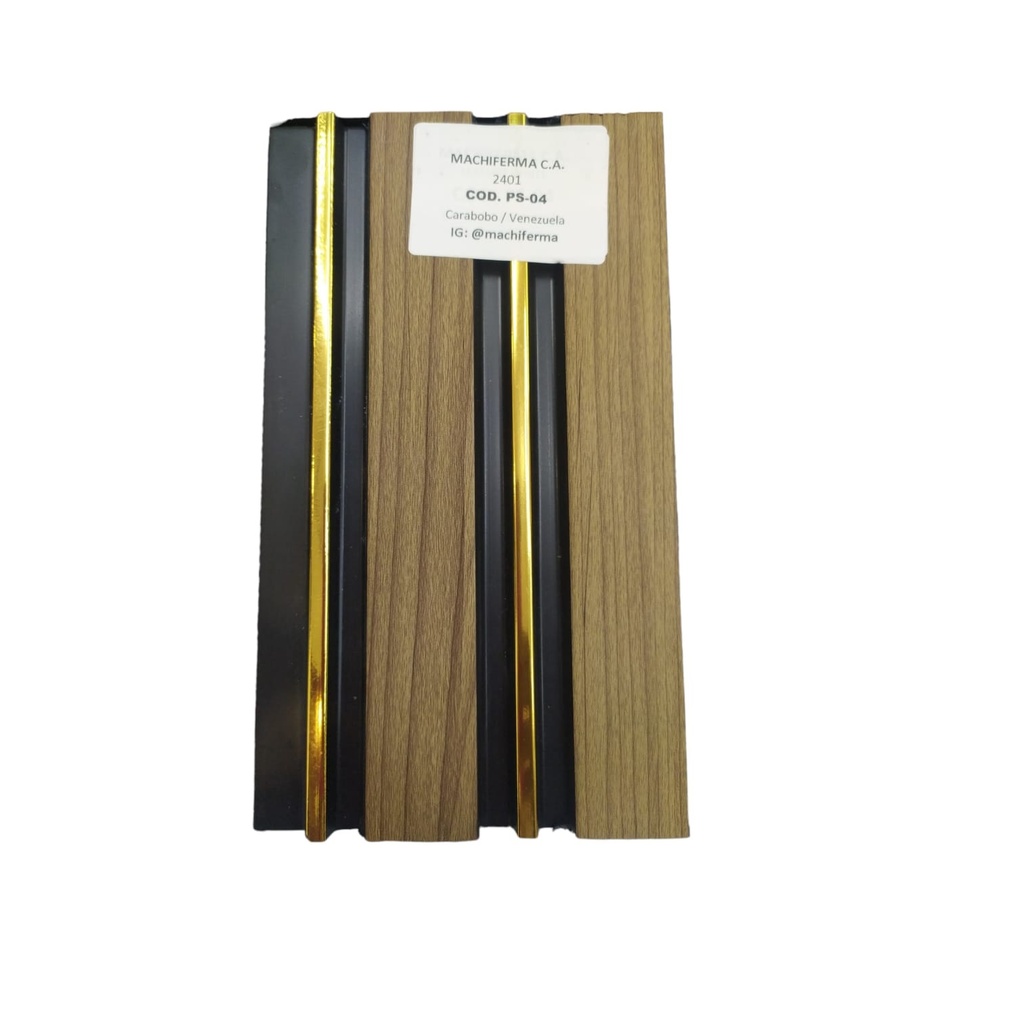 PANEL PARA PARED PS WALL PANEL INTERIOR 12 CM X 1,1 CM X 2,90 MTS NEGRO-MADERA-DORADO MACHIFERMA