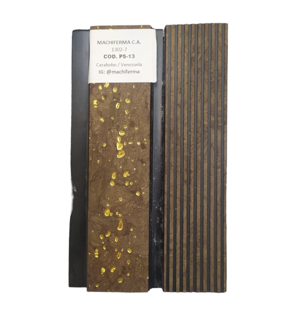 PANEL PARA PARED PS WALL PANEL INTERIOR 12 CM X 1,1 CM X 2,90 MTS NEGRO-MARRON-DORADO MACHIFERMA