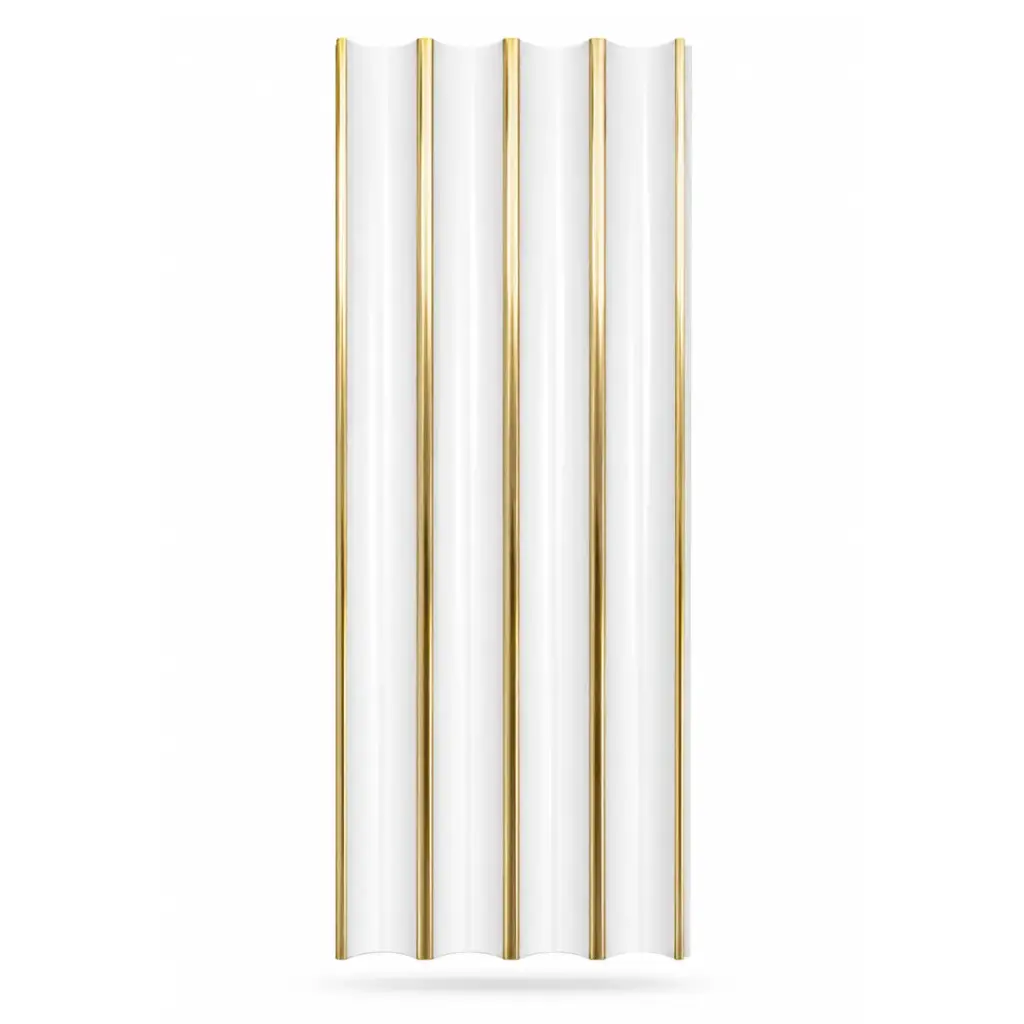 PANEL PARA PARED PS WALL PANEL INTERIOR 15 CM X 1,1 CM X 2,90 MTS BLANCO-DORADO MACHIFERMA