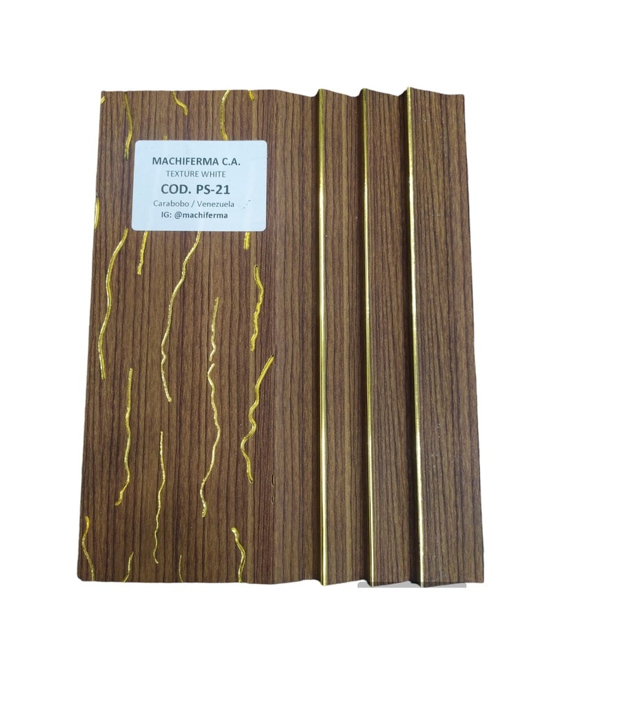 PANEL PARA PARED PS WALL PANEL INTERIOR 15 CM X 1,1 CM X 2,90 MTS GRIS-DORADO MACHIFERMA