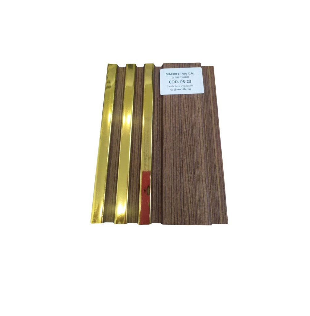 PANEL PARA PARED PS WALL PANEL INTERIOR 15 CM X 1,1 CM X 2,90 MTS MADERA-DORADO MACHIFERMA