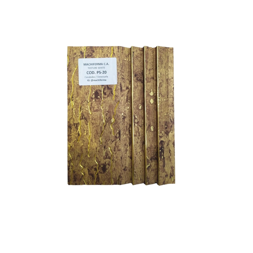 PANEL PARA PARED PS WALL PANEL INTERIOR 15 CM X 1,1 CM X 2,90 MTS MADERA-DORADO MACHIFERMA