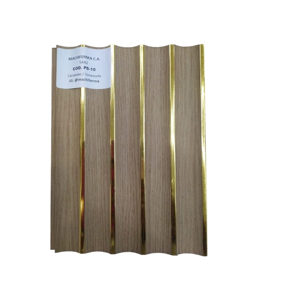 PANEL PARA PARED PS WALL PANEL INTERIOR 15 CM X 1,1 CM X 2,90 MTS MADERA-DORADO MACHIFERMA