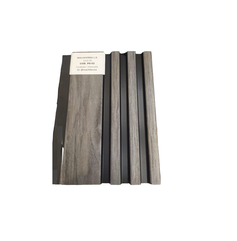PANEL PARA PARED PS WALL PANEL INTERIOR 15 CM X 1,1 CM X 2,90 MTS NEGRO-GRIS MACHIFERMA