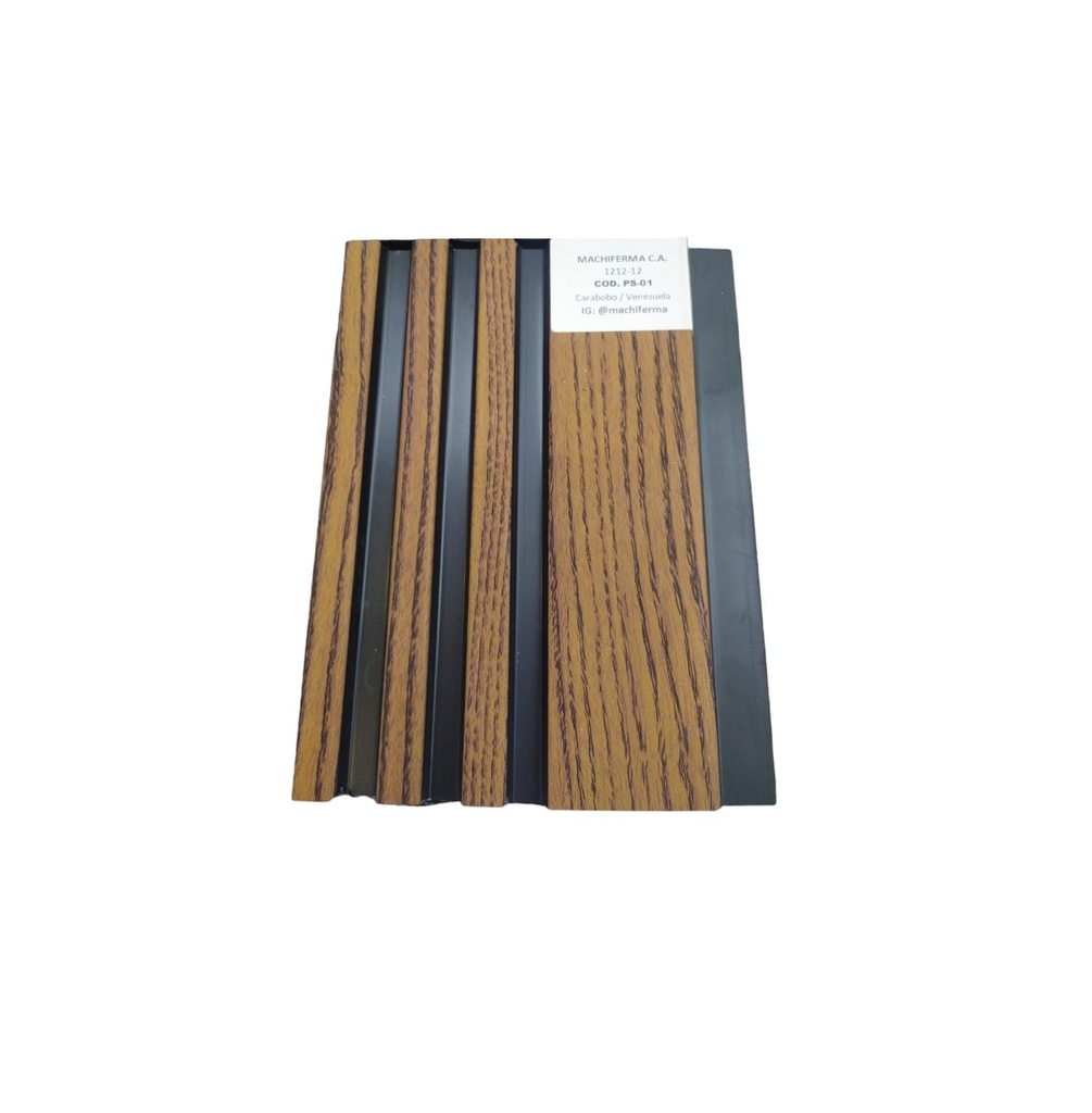 PANEL PARA PARED PS WALL PANEL INTERIOR 15 CM X 1,1 CM X 2,90 MTS NEGRO-MADERA MACHIFERMA