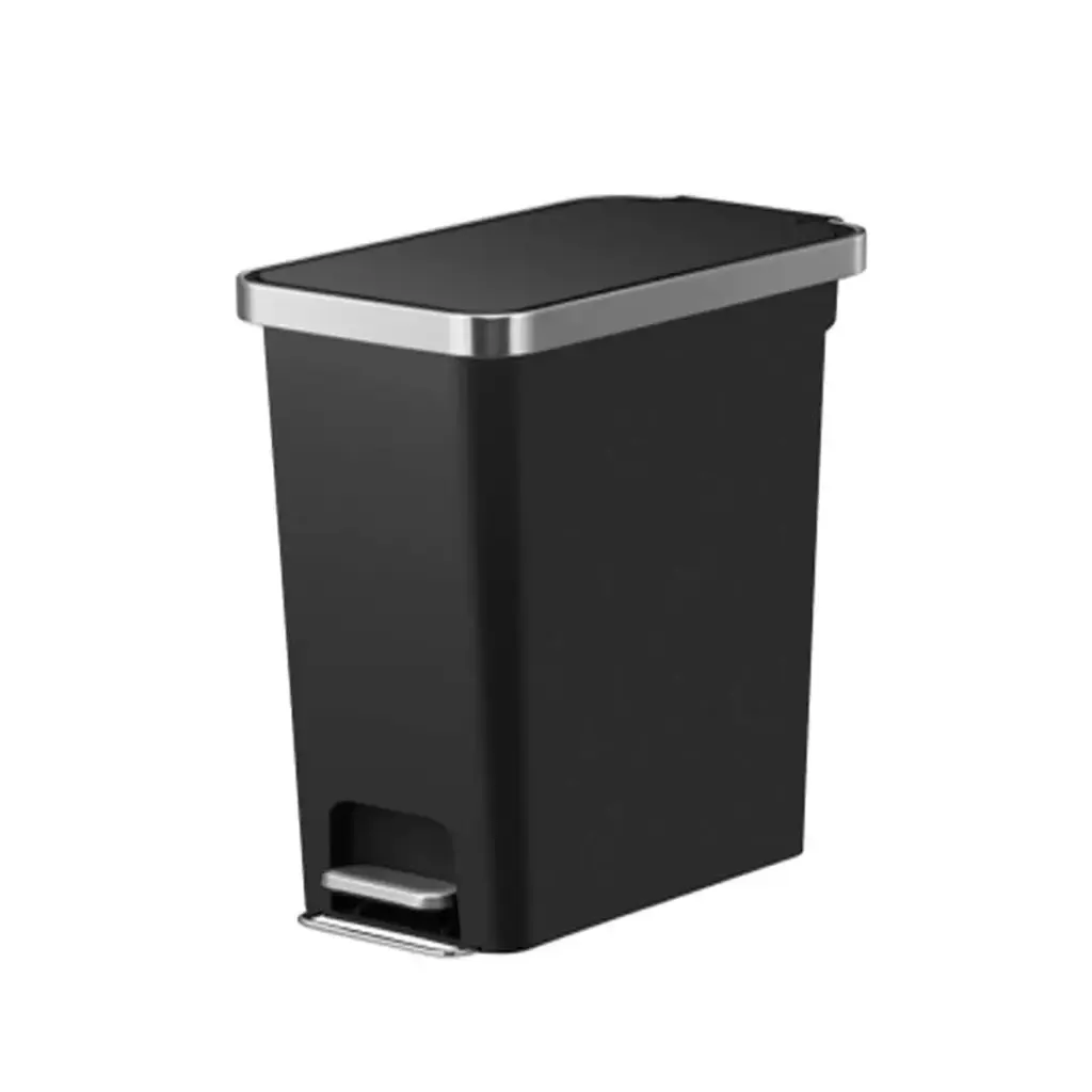 PAPELERA CUADRADA DE 40 LTS EN ACERO INOXIDABLE NEGRO REF. PAP-720 E/ EK6268 MARCA EKO