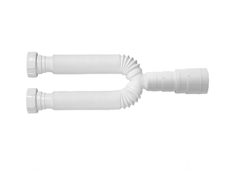 SIFON / COLECTOR DOBLE PARA FREGADERO CORRUGADO EXTENSIBLE 1 1/2" REF. 508988 SIF-C03 MARCA GDESEO