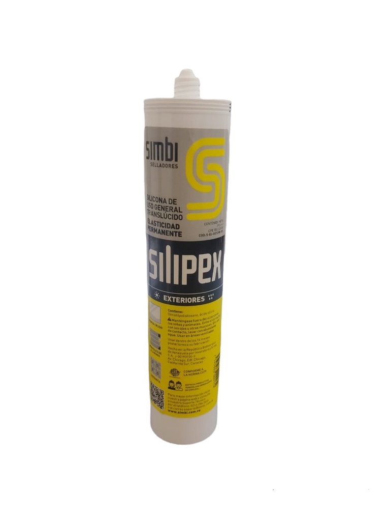 SILICON TRANSLUCIDO CARTUCHO 280 ML DE USO GENERAL COD. 000174 REF.1020103074 MARCA SILIPEX