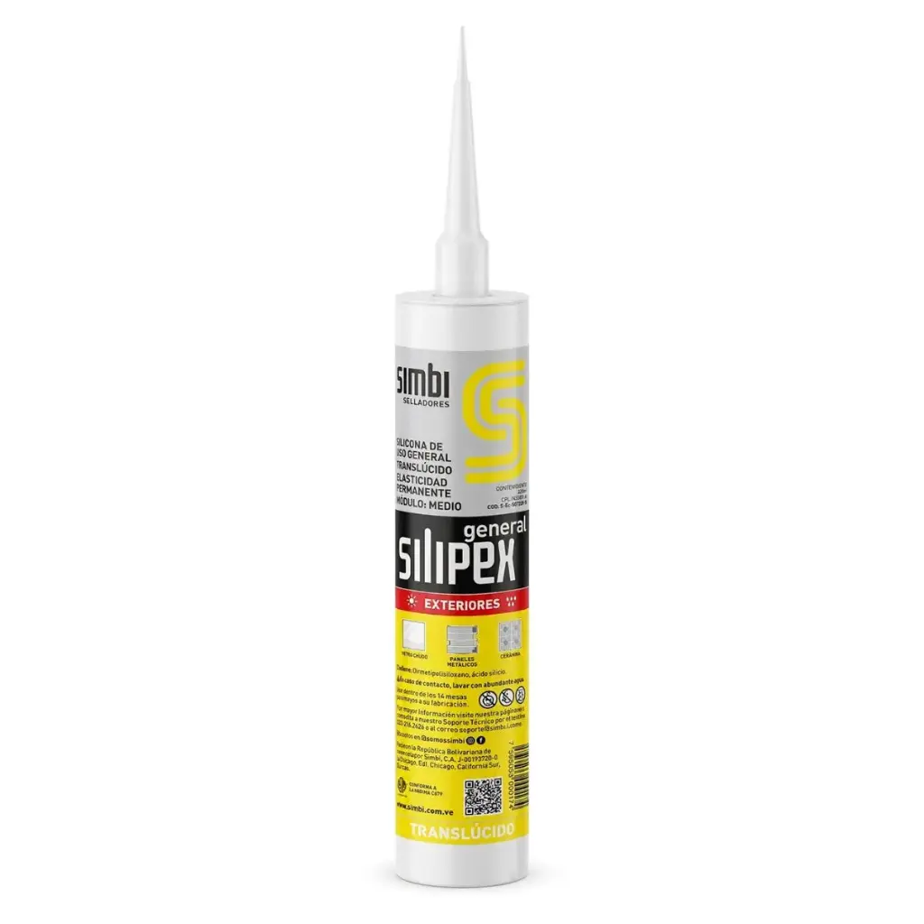 SILICON TRANSLUCIDO CARTUCHO 280 ML DE USO GENERAL COD. 010014 REF. S-EC-UGT280-10 / 000174 MARCA SILIPEX