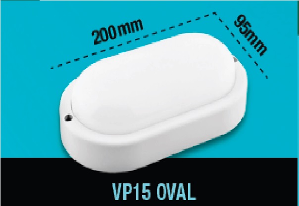 VAPOLETA OVALADA 15W IP54 6000 K MULTV 90-265VCOLOR BLANCO REF. VP15OVAL MARCA LUCERNA