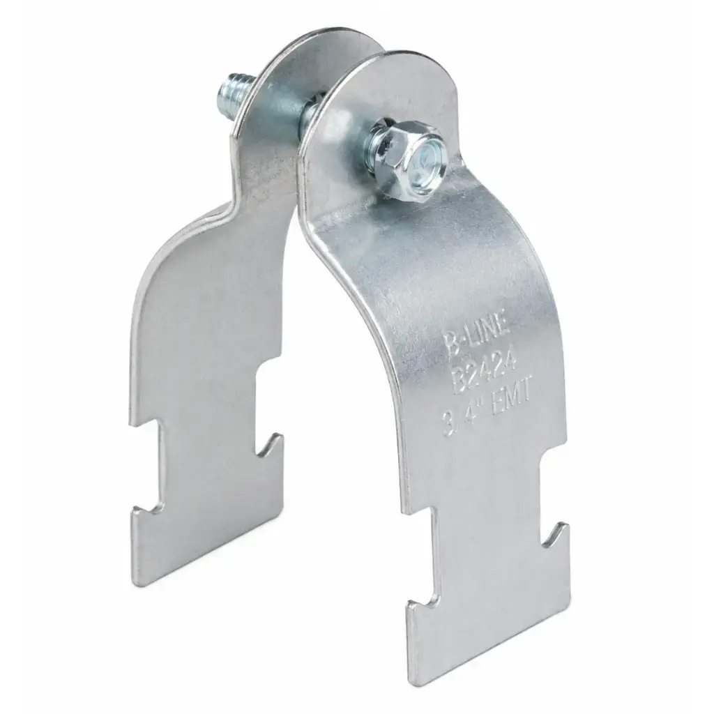 ABRAZADERA MOROCHAS / DOBLE EMT GALVANIZADA DE 3" C/ TORNILLO Y TUERCA (PAR) REF. 2108P DONSEN