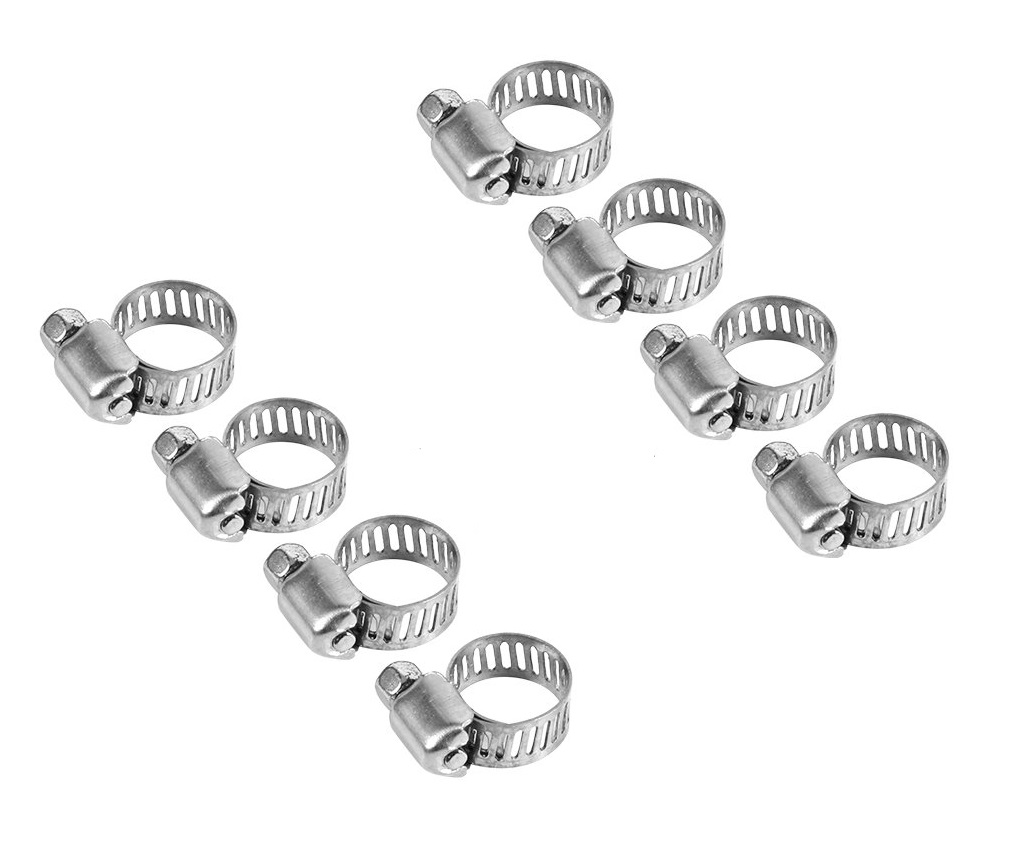 ABRAZADERA PARA MANGUERA INOXIDABLE 8MM 1/2 ( BLISTER 8 UNDS) REF. EMP275 MARCA HJ