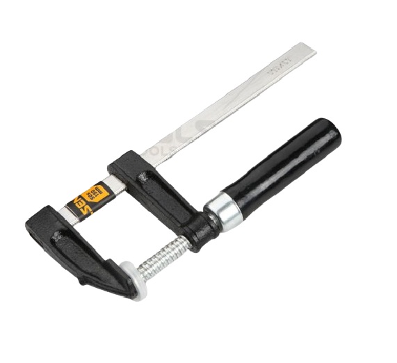 ABRAZADERA / SARGENTO TIPO "F" 50 X 150 MM / BARRA NIQUELADA / MANGO DE MADERA REF. 10123 MARCA TOLSEN