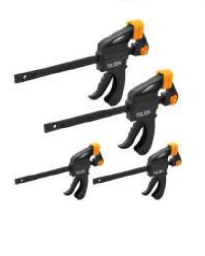 SET ABRAZADERA BARRA RAPIDA DE TRINQUETE 4 PZAS (2 PZAS DE 4" Y 2 PZAS DE 6")REF. 10209 MARCA TOLSEN