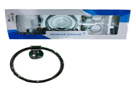 ACCESORIOS PARA BAÑO SET DE 6 PZAS CUADRADO MOD.5100-CP ACERO SATINADO MARCA OMEGA