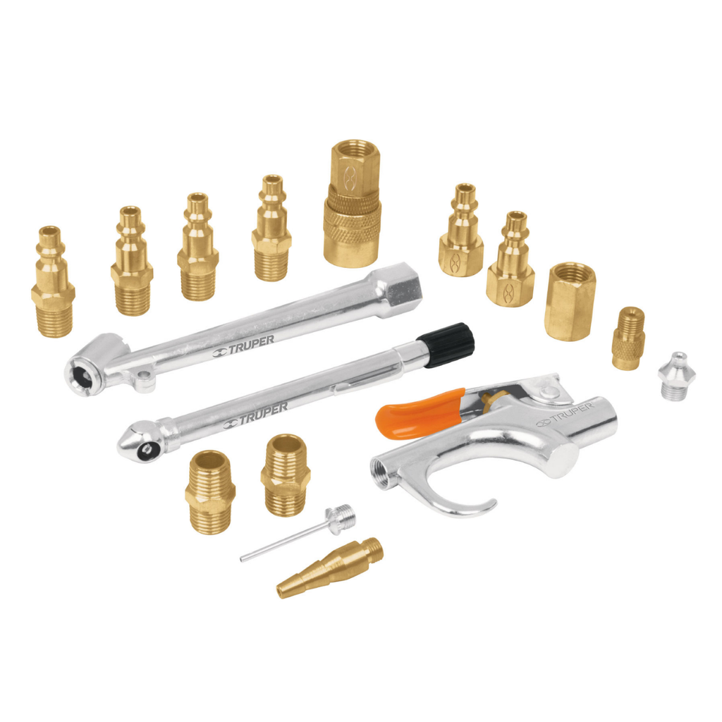 ACCESORIOS DE PISTOLA NEUMATICA ( REPUESTOS ( 17C PZAS ) NPT 1/4" DE BRONCE REF. 19022 MARCA TRUPER