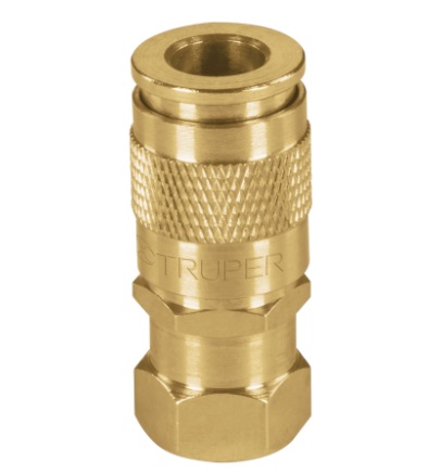 ACOPLE RAPIDO NEUMATICO PARA COMPRESORES DE 1/4" NPT HEMBRA LATON REF. 19029 MARCA TRUPER