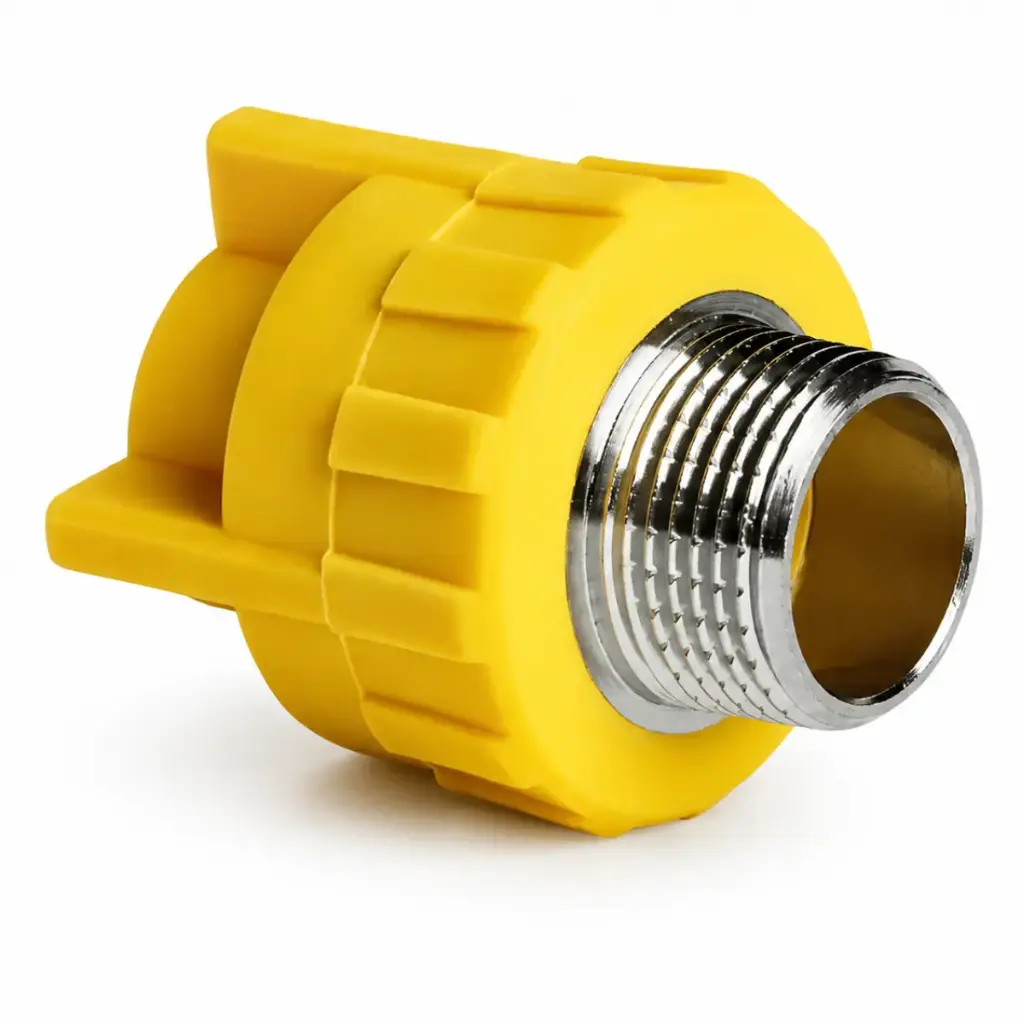 ADAPTADOR CON ROSCA MACHO DE 25 MM X 1/2" LINEA AMARILLA REF. DSB303A MARCA DONSEN