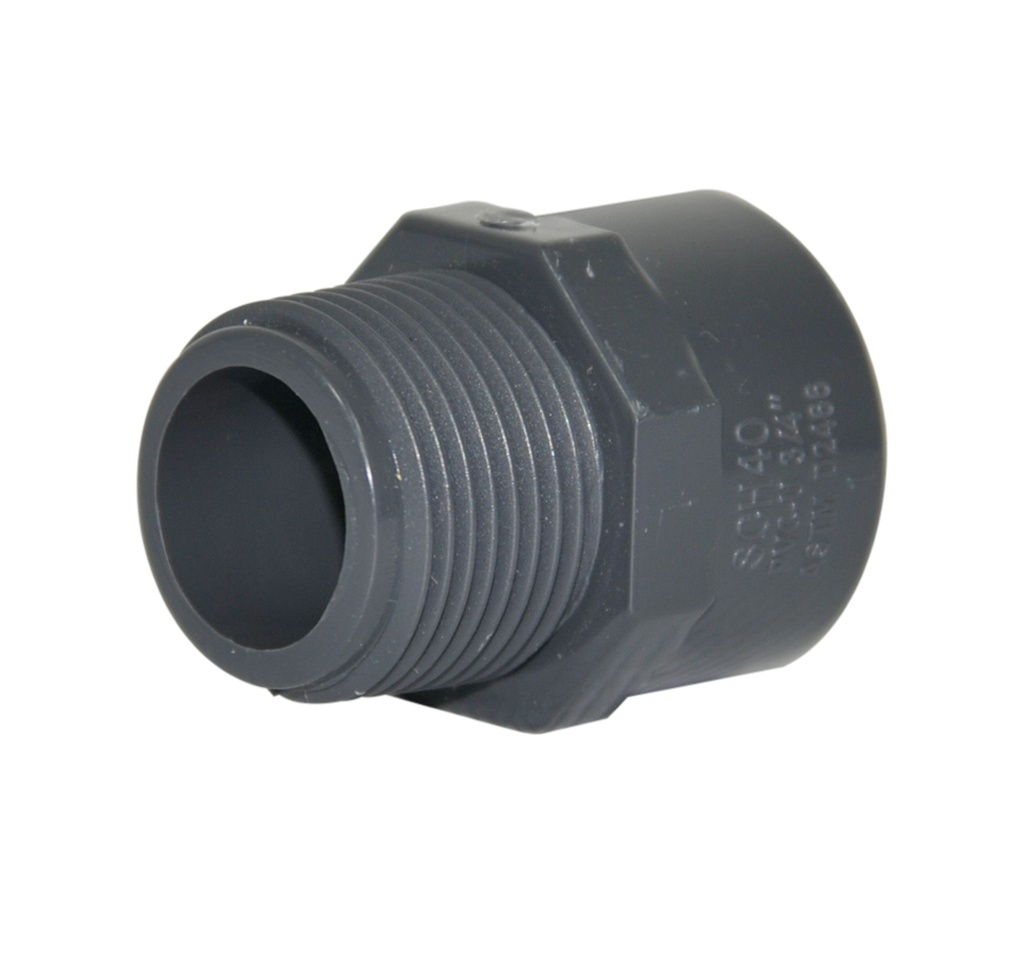 ADAPTADOR MACHO DE PVC AF ASTM 1 1/2" REF. 1000000382 MARCA TUBRICA