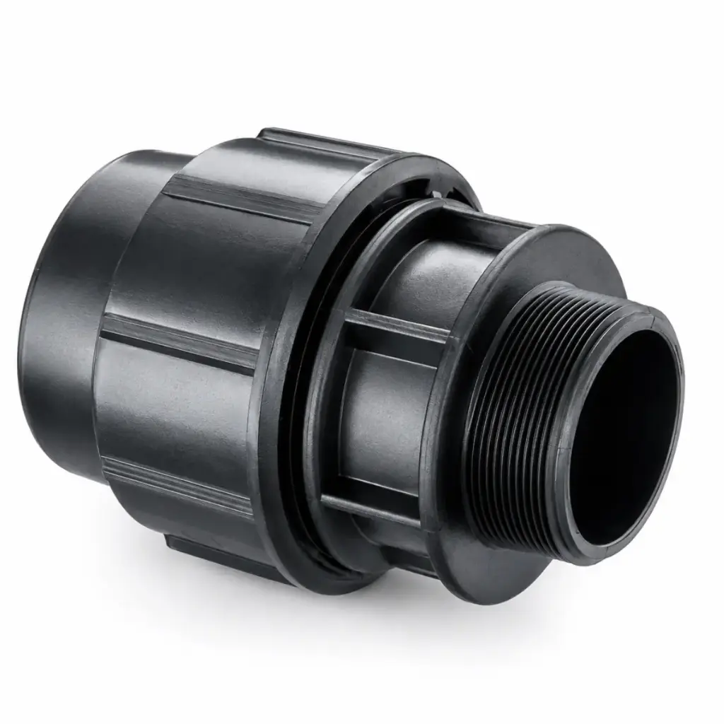 ADAPTADOR MACHO DE POLIETILENO PE 20 MM X 1/2" PARA RIEGO REF. CP20AM12 MARCA UNITECA
