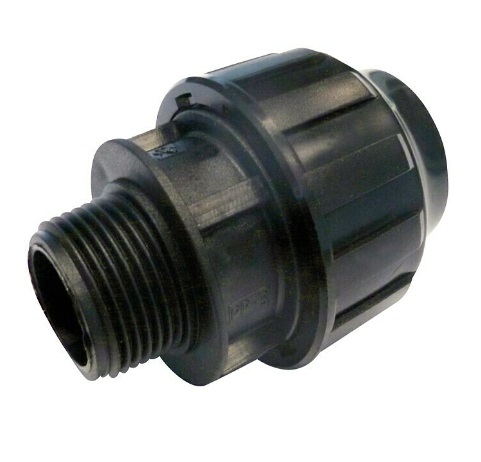 ADAPTADOR MACHO DE POLIETILENO PE 25 MM X 3/4" PARA RIEGO REF. CP25AM34 MARCA UNITECA