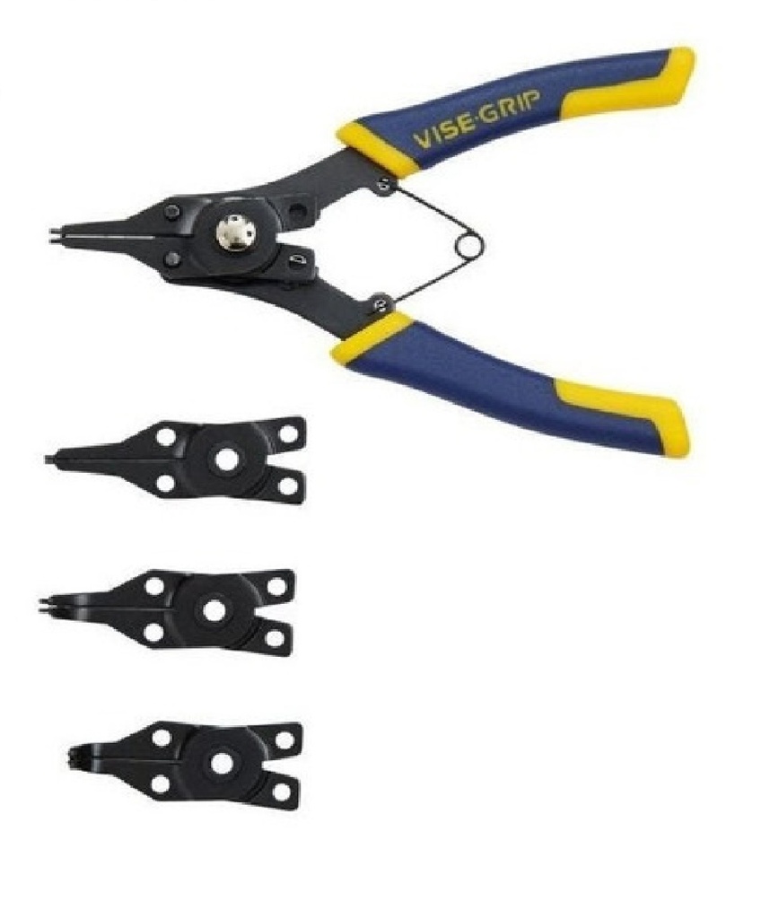 JUEGO DE ALICATE P/ANILLO DE RESORTE PUNTA INTERCAMB.180°/ 90°/45° COD. 303143 REF. 2078900 VISE GRIP