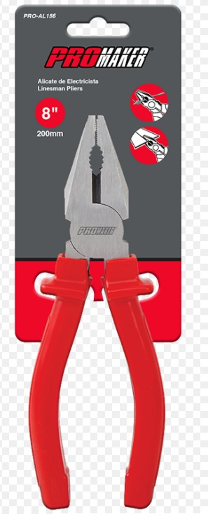 ALICATE ELECTRICISTA CON FORRO ECON. 8" REF. PRO-AL156 MARCA PROMAKER