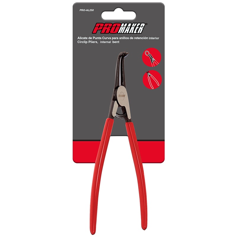 ALICATE PARA RETEN INTERIOR CURVA C/FORRO 7" REF. PRO-AL250 MARCA PROMAKER