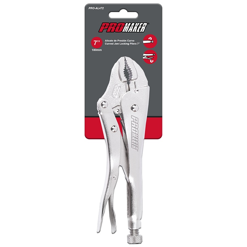 ALICATE D/PRESION MANDIBULA CURVA 7" REF. PRO-AL472 MARCA PROMAKER