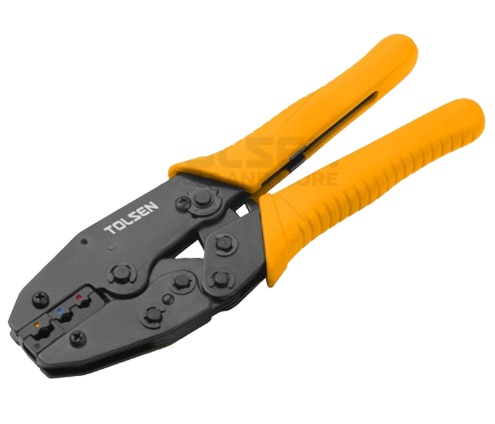 ALICATE DE CRIMPADOR DE TRINQUETE DE 8" ACERO AL CARBONO C/ MORDAZA TEMPLADA REF. 38056 MARCA TOLSEN
