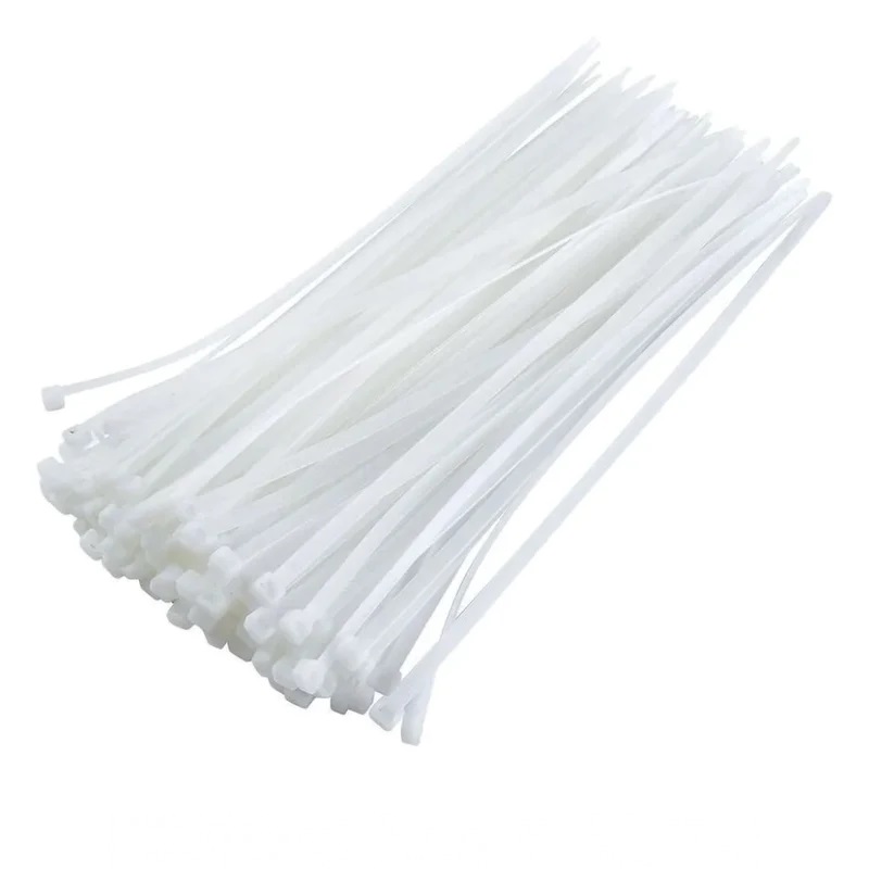 AMARRA CABLE/ TIRRAP/ CINCHOS DE NYLON 5 X 200 MM BLANCO BOLSA 100 PZAS MARCA ANDELI