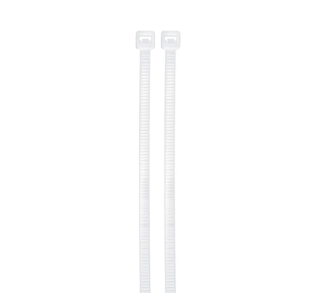 AMARRA CABLE / TIRRAP DE NYLON 100 MM X 2.5 MM COLOR BLANCO 50 PZAS REF. FU0260 MARCA FULGORE