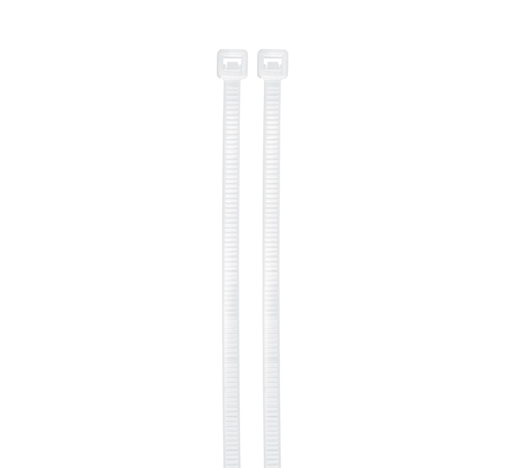 AMARRA CABLE / TIRRAP DE NYLON 150 MM X 4.5 MM COLOR BLANCO 100 PZAS REF. FU0261 MARCA FULGORE