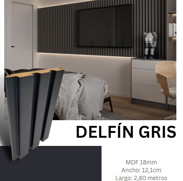 ANGULO / PERFIL FINAL INTERIOR 2,80 MTS MADERA WALL PANEL COLOR SUPRA MAT DOLPHIN GREY MARCA AGT