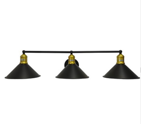 APLIQUE PARA PARED 3 X E27 45W 83 CM X 15 CM X 24 CM NEGRO/DORADO REF. 26893A-3W MARCA 770 LIGHTS