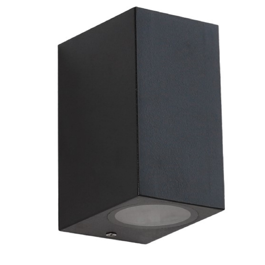 APLIQUE CUADRADO CUBO LARGO PARA SOCATE GU10 IP65 COLOR NEGRO REF. AI-WLGU-1 MARCA ARTIG LIGHT