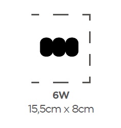 APLIQUE DE PARED RADEON - ONDA LUX 6W 3500K IP65 15,5 CM X 8 CM NEGRO REF. A196BKWW MARCA ILUMINAK